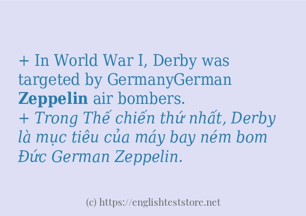 Các câu ví dụ và cách dùng từ zeppelin Các câu ví dụ và cách dùng từ zeppelin
