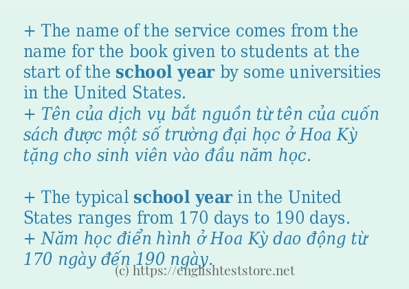 Các câu ví dụ và cách sử dụng từ School year Các câu ví dụ và cách sử dụng từ School year