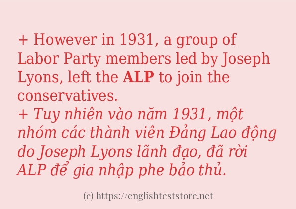 Các câu ví dụ và cách sử dụng từ alp