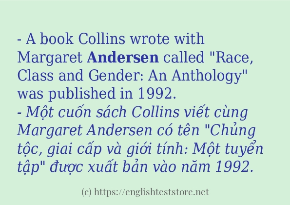 Các câu ví dụ và cách sử dụng từ andersen Các câu ví dụ và cách sử dụng từ andersen