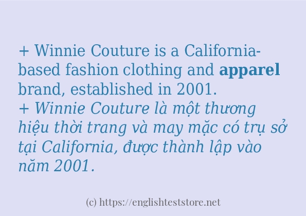 Các câu ví dụ và cách sử dụng từ apparel