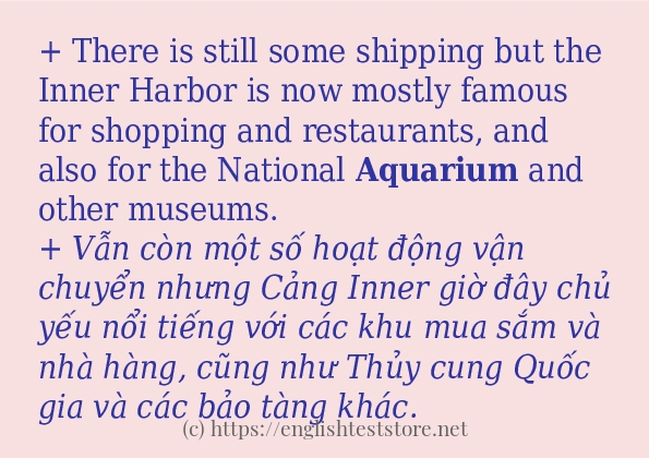 Các câu ví dụ và cách sử dụng từ aquarium