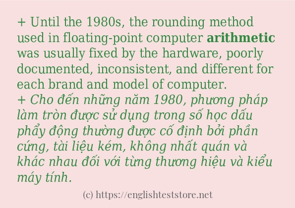 Các câu ví dụ và cách sử dụng từ arithmetic