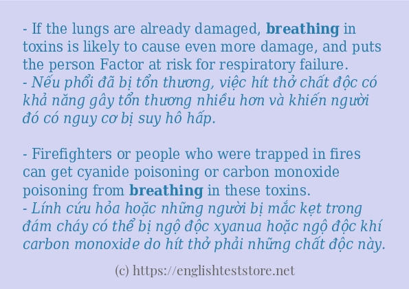 Các câu ví dụ và cách sử dụng từ breathing