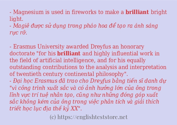 Các câu ví dụ và cách sử dụng từ brilliant