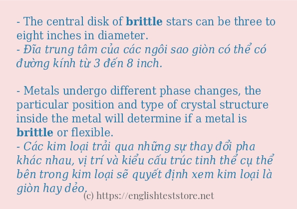 Các câu ví dụ và cách sử dụng từ brittle