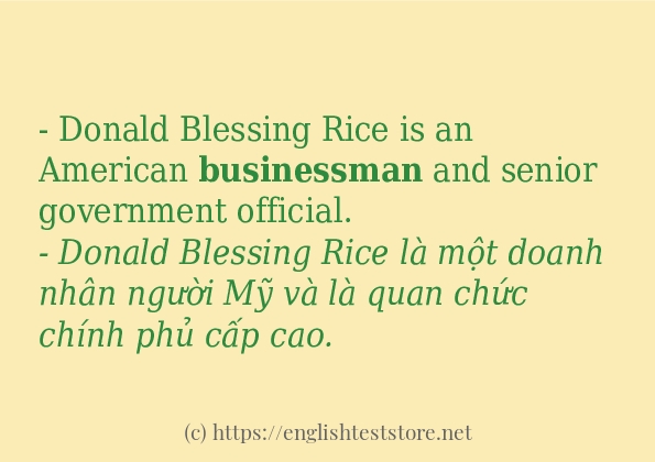 Các câu ví dụ và cách sử dụng từ businessman