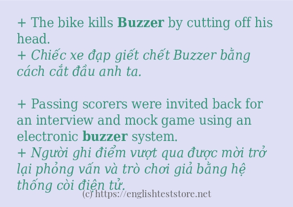 Các câu ví dụ và cách sử dụng từ buzzer Các câu ví dụ và cách sử dụng từ buzzer