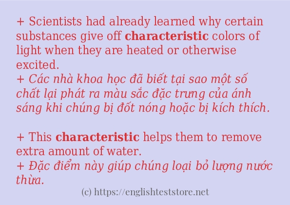 Các câu ví dụ và cách sử dụng từ characteristic