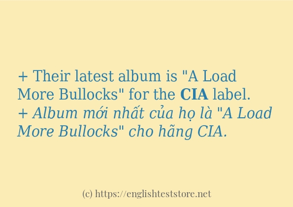 Các câu ví dụ và cách sử dụng từ cia