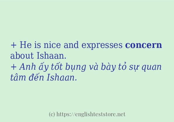 Các câu ví dụ và cách sử dụng từ concern