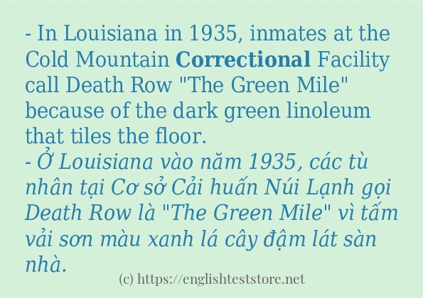 Các câu ví dụ và cách sử dụng từ correctional
