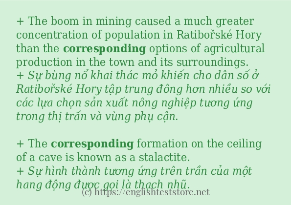 Các câu ví dụ và cách sử dụng từ corresponding