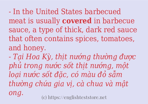 Các câu ví dụ và cách sử dụng từ covered