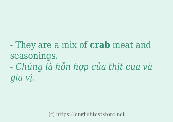 Các câu ví dụ và cách sử dụng từ crab