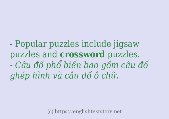 Các câu ví dụ và cách sử dụng từ crossword