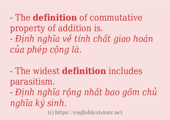 Các câu ví dụ và cách sử dụng từ definition