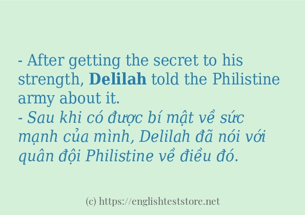 Các câu ví dụ và cách sử dụng từ delilah