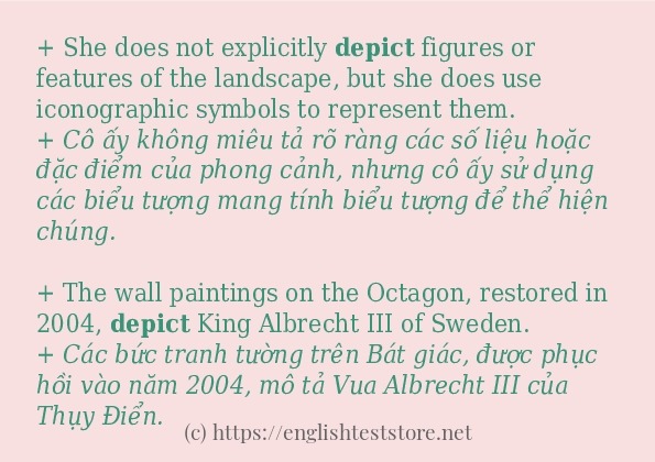 Các câu ví dụ và cách sử dụng từ depict