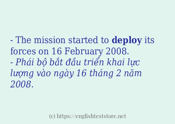 Các câu ví dụ và cách sử dụng từ deploy Các câu ví dụ và cách sử dụng từ deploy