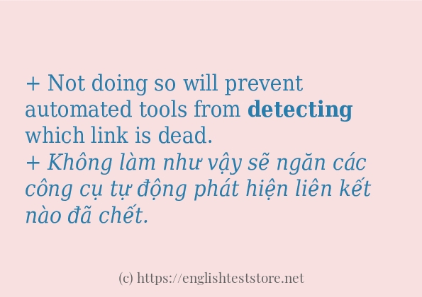 Các câu ví dụ và cách sử dụng từ detecting