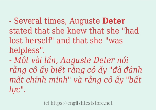 Các câu ví dụ và cách sử dụng từ deter