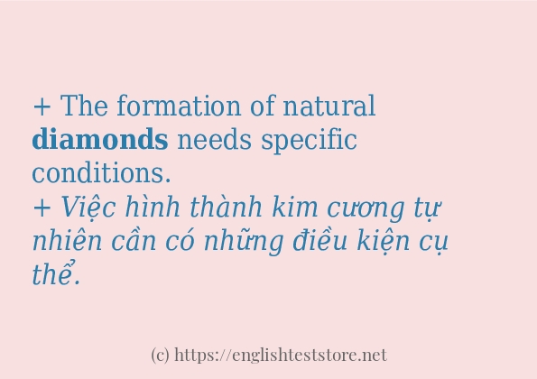 Các câu ví dụ và cách sử dụng từ diamonds