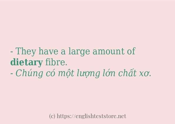 Các câu ví dụ và cách sử dụng từ dietary