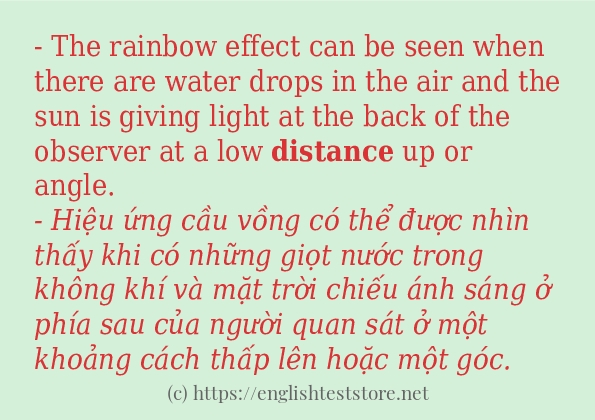 Các câu ví dụ và cách sử dụng từ distance