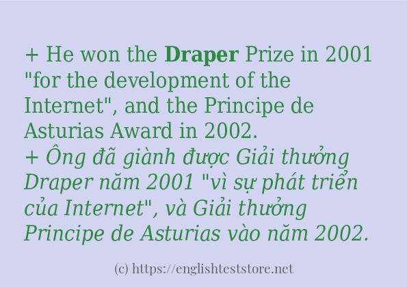 Các câu ví dụ và cách sử dụng từ draper