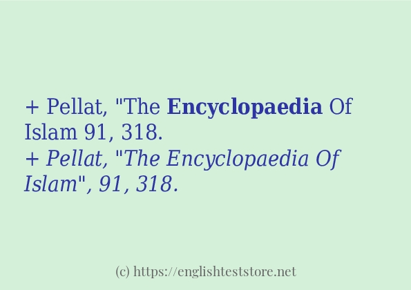 Các câu ví dụ và cách sử dụng từ encyclopaedia
