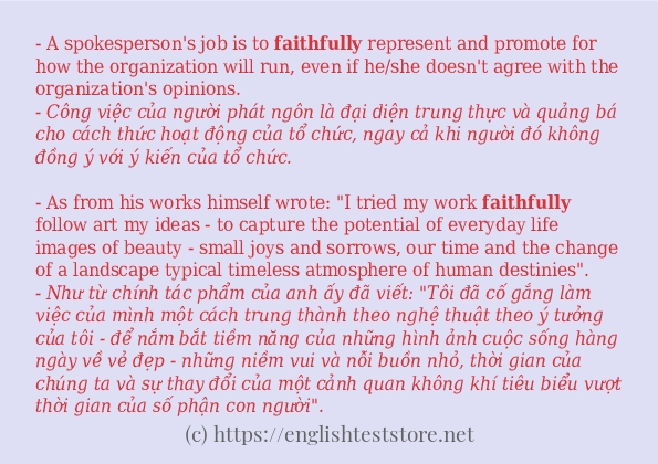 Các câu ví dụ và cách sử dụng từ faithfully Các câu ví dụ và cách sử dụng từ faithfully