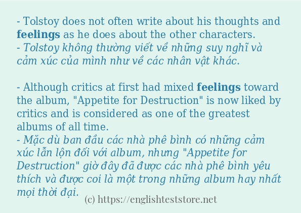 Các câu ví dụ và cách sử dụng từ feelings Các câu ví dụ và cách sử dụng từ feelings