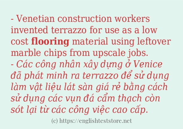 Các câu ví dụ và cách sử dụng từ flooring