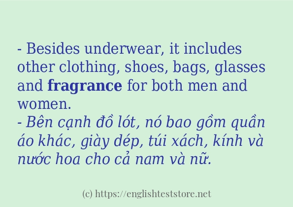 Các câu ví dụ và cách sử dụng từ fragrance Các câu ví dụ và cách sử dụng từ fragrance