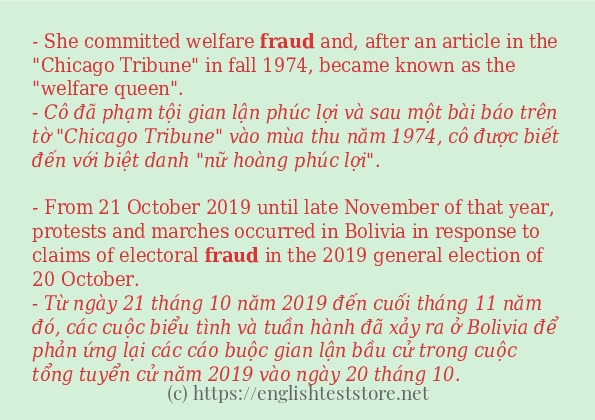 Các câu ví dụ và cách sử dụng từ fraud