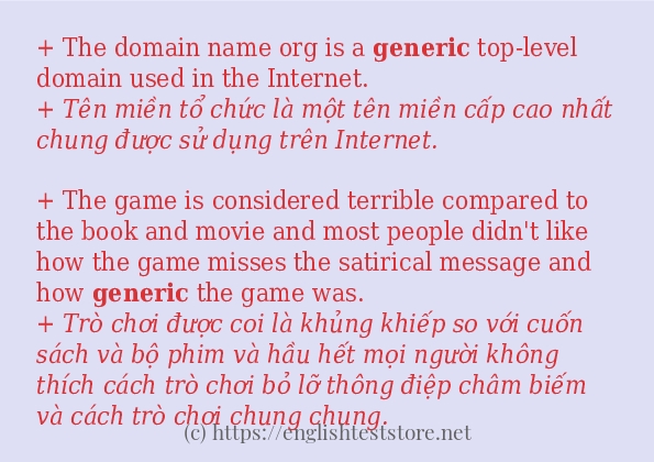 Các câu ví dụ và cách sử dụng từ generic Các câu ví dụ và cách sử dụng từ generic