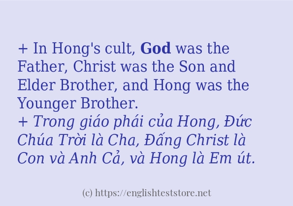 Các câu ví dụ và cách sử dụng từ god Các câu ví dụ và cách sử dụng từ god
