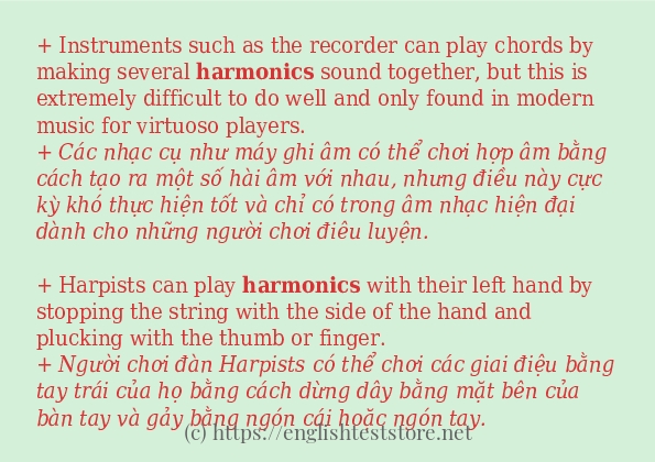 Các câu ví dụ và cách sử dụng từ harmonics