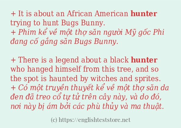 Các câu ví dụ và cách sử dụng từ hunter