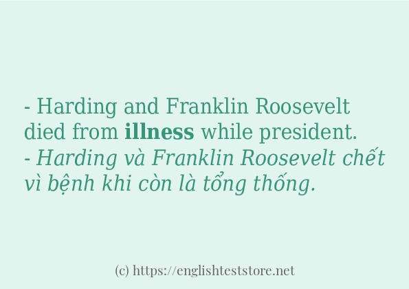 Các câu ví dụ và cách sử dụng từ illness Các câu ví dụ và cách sử dụng từ illness