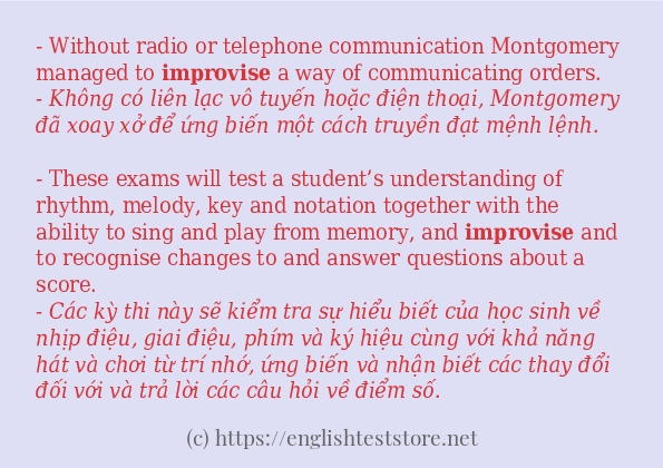 Các câu ví dụ và cách sử dụng từ improvise Các câu ví dụ và cách sử dụng từ improvise