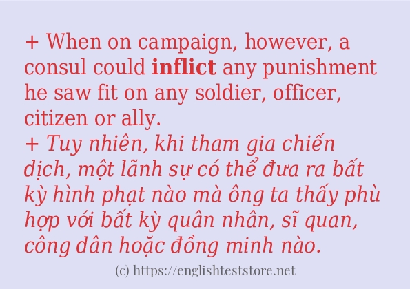 Các câu ví dụ và cách sử dụng từ inflict