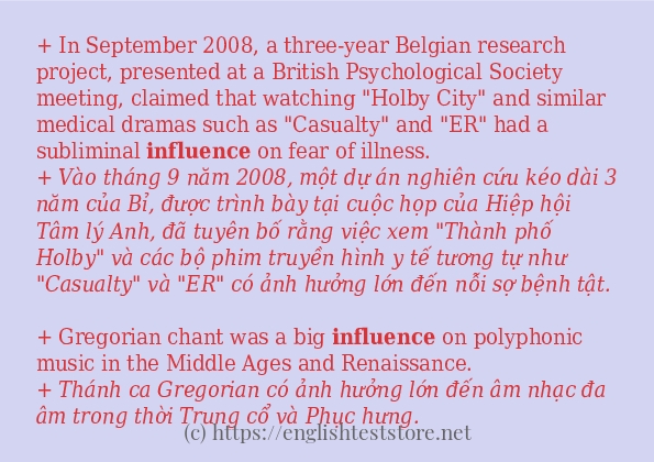 Các câu ví dụ và cách sử dụng từ influence Các câu ví dụ và cách sử dụng từ influence