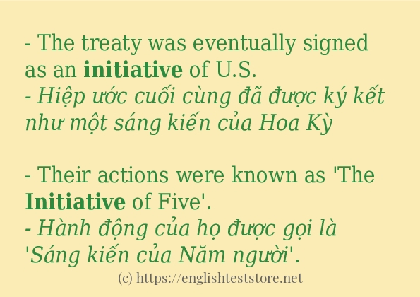 Các câu ví dụ và cách sử dụng từ initiative