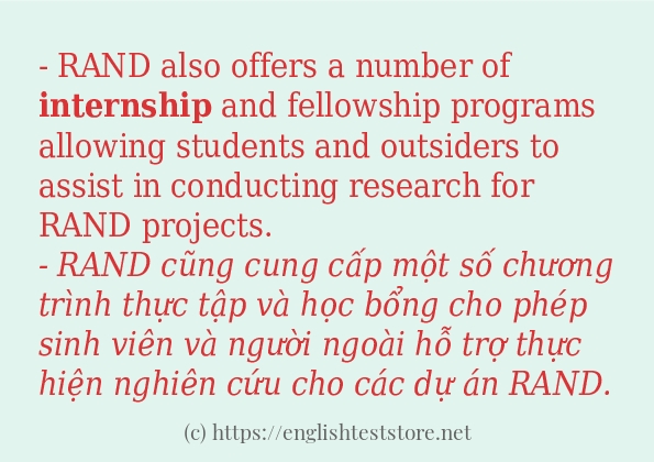 Các câu ví dụ và cách sử dụng từ internship