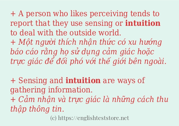 Các câu ví dụ và cách sử dụng từ intuition Các câu ví dụ và cách sử dụng từ intuition