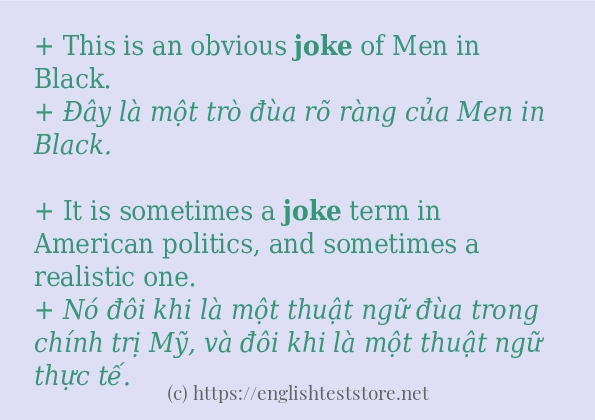 Các câu ví dụ và cách sử dụng từ joke