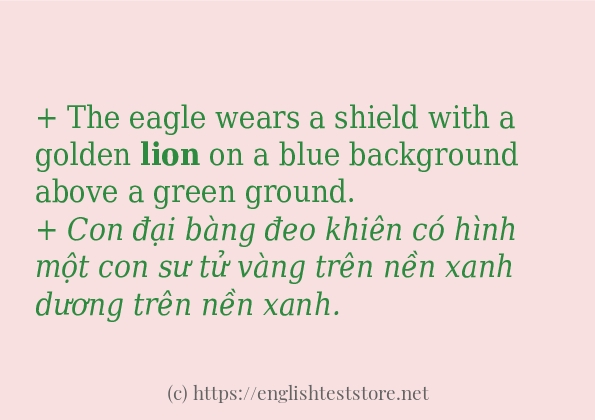 Các câu ví dụ và cách sử dụng từ lion