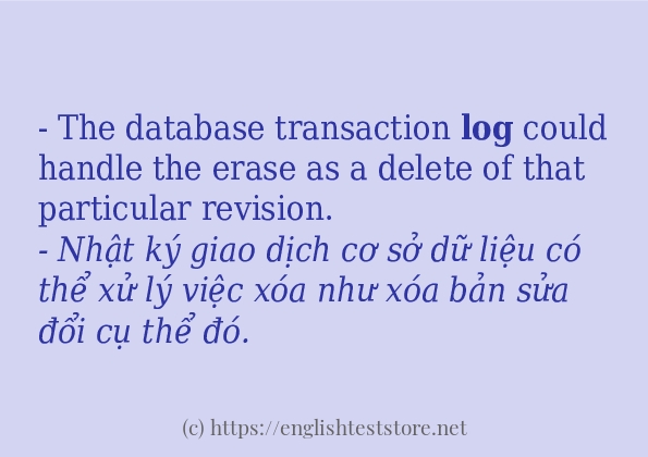 Các câu ví dụ và cách sử dụng từ log